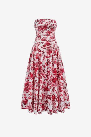 Aje Mittellanges Bustierkleid mit ausgestelltem Schnitt aus Baumwolle Marigold