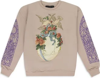 Who Decides War by Ev Bravado Beige Gift Crewneck Silver