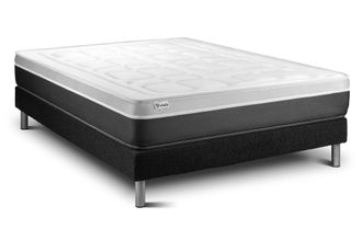 VITALIT Somier negro + colch&oacute;n con espuma viscoel&aacute;stica 135 x 190