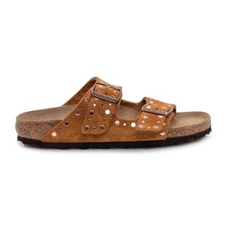 Birkenstock Sliders, female, Brown, Size: 11 US Arizona Rivet Narrow Fit