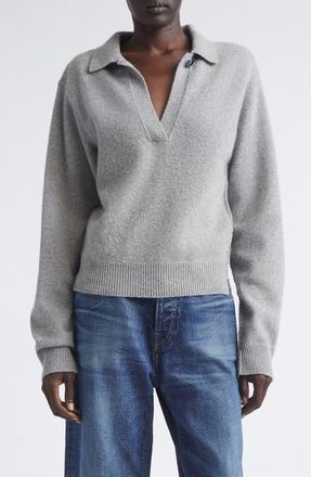 Haikure Ash Johnny Collar Wool & Cashmere Sweater in Grey at Nordstrom, Size X-Small