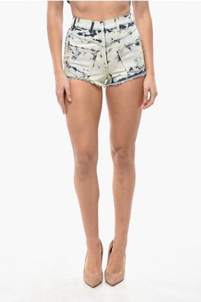 Balmain Shorts in Denim REVERSED BLEACHED con Passanti taglia 38