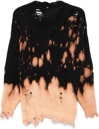 R13 Maglione con effetto schiarito - Nero