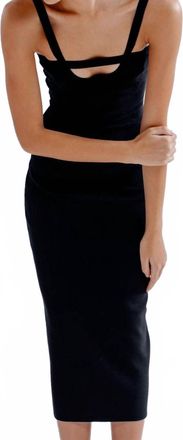Zeynep Arcay U-Neck Knit Midi Dress In Black