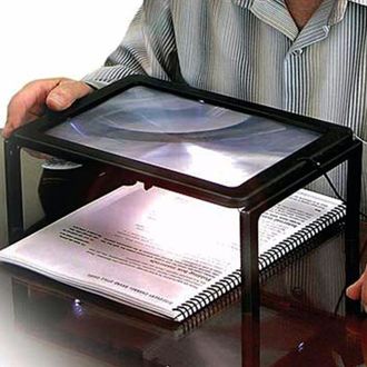 Trade Shop Trade Shop - Lupa De Mesa Con Cuello, Luz Led, Soporte De Lectura A Pilas