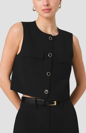 French Connection Harry Crop Vest in Black at Nordstrom, Size 10