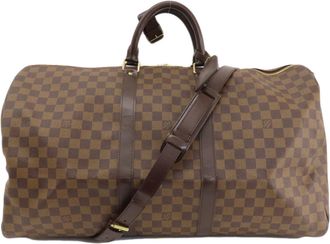 Louis Vuitton Damier Damier Canvas Ebene Damier Canvas Boston Bag (Pre-Owned)
