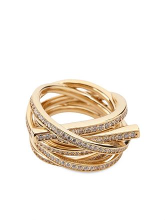 Ferragamo Ring verfraaid met kristallen - Goud