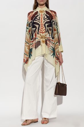 Etro Asymmetrical-cut Shirt, Womens, Multicolour