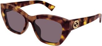 Gucci Cat Eye Zonnebril - unisex - Zonnebrillen - Bruin - 55 MM - Nylon - Accessoires
