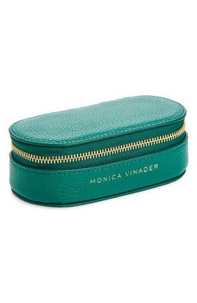 Monica Vinader Mini Leather Jewelry Case in Avocado at Nordstrom