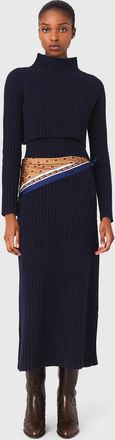 Maje Knit Dress With Removable Jumper - Navy - Maje