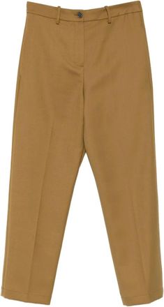 Alysi Chino in cotone con pieghe - Marrone