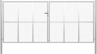 vidaXL Puerta De Jard&iacute;n De Acero Galvanizado 415 X 200 Cm Color Plata