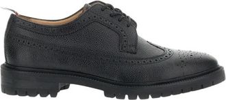 Thom Browne Pebble Grain Longwing Brogue - Heren - Veterschoenen - Zwart - 43 EU - Leer - Schoenen