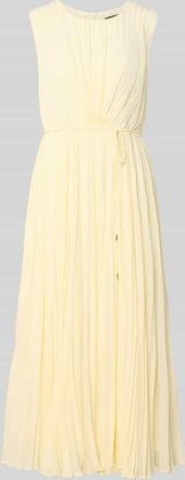 s.Oliver Black Label Regular Fit Kleid mit Plissee in Hellgelb, Gr&ouml;&szlig;e 42