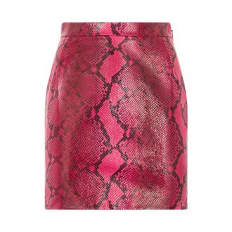 Roberto Cavalli Python Print Skirt - female - Roberto Cavalli - Leather Skirts - Red - M - Skirts