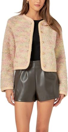 English Factory Wool Blend Jacket in Pink Multi at Nordstrom, Size X-Small