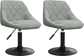 vidaXL Vidaxl - Sillas De Comedor Giratorias 2 Uds De Terciopelo Gris Claro