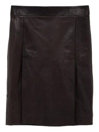 Ferragamo Leren mini-rok - Bruin