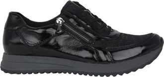 Waldl&auml;ufer Wijde pasvorm leren sneaker - Zwart - Dames - Sneakers - Zwart - 39 1/2 EU - Leer - Schoenen