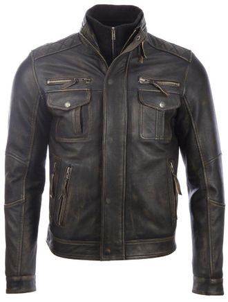 Aviatrix Mens Real Leather Special Vintage Distressed Fashion Jacket (S8T4), L / Chest 42 inches, Vegas