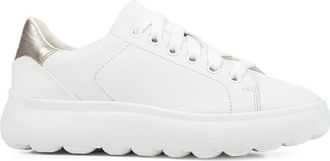 Geox Spherica Sport White Minimalist Leather Sneakers