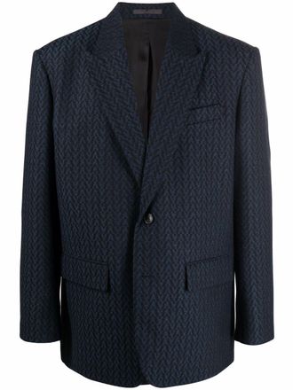 Valentino Garavani pinstriped suit jacket - men - Virgin Wool/Wool/Viscose/Cupro - 50 - Blue