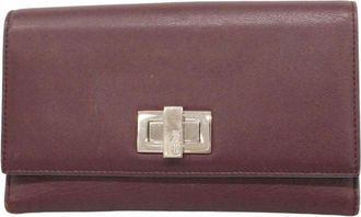 Fendi Purple Leather Long Wallet (Bi-Fold) (Pre-Owned)