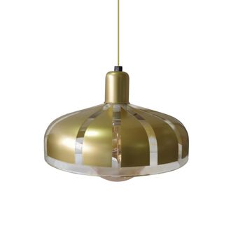 Tosel Suspensi&oacute;n campana vidrio oro D29 cm