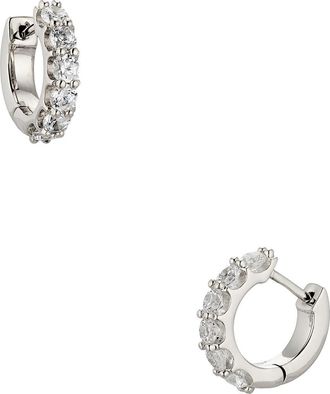 Nadri Perfect Cubic Zirconia Huggie Hoop Earrings in Rhodium at Nordstrom