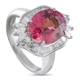 Luxury Bazaar Platinum 0.70ct Diamond and Spinel Ring MF23-052126