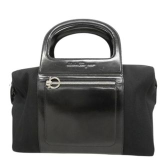 Ferragamo Pre-owned Handbags, female, Black, Size: ONE SIZE Pre-owned Nylon Handbag