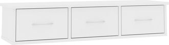 vidaXL Estante Cajones Para Pared Contrachapada Blanco 88x26x18,5 Cm Vidaxl