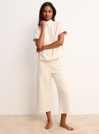 Miiyu Womens Soft scuba-style cropped lounge pant