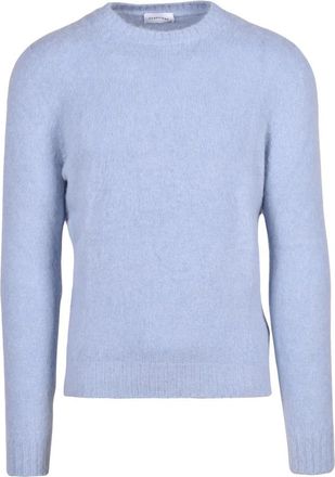 Scaglione Maglione Girocollo - Heren - Ronde hals truien - Blauw - L - Wol - Truien & Vesten