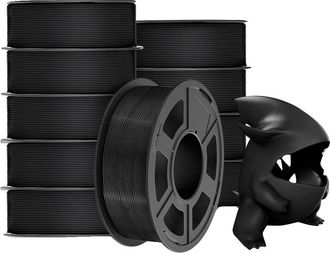 OEM Filamento Pla 3d, 1,75 Mm De Di&aacute;metro, Paquete De 10 Unidades, Compatible Con Impresoras Fdm, Plamt Negro 10 Unidades