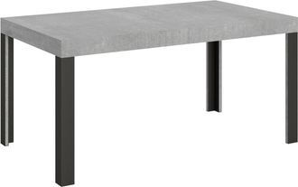 Itamoby Mesa extensible 80x160/244 cm efecto madera gris cemento, hierro