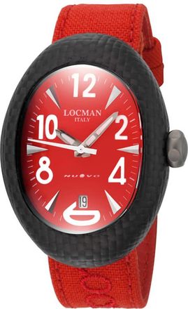 Locman Nuovo Carbonio Quartz Red Dial Mens Watch 103RDCRBQ