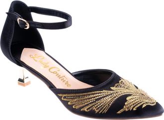 Lady Couture Kate Kitten Heel Pump in Black/Gold at Nordstrom Rack, Size 11
