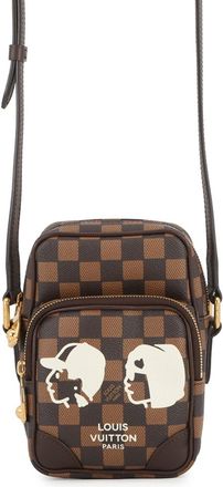 Louis Vuitton Brown Red Color Damier Canvas Handbag Shoulder Bag (Pre-Owned)