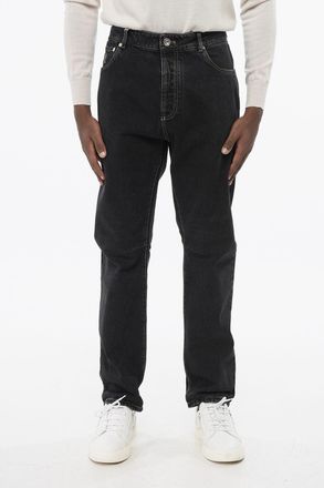 Brunello Cucinelli Jeans Slim Fit in Cotone con Passanti 16cm Brunello Cucinelli