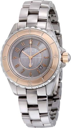 Chanel J12 Grey Dial Titanium Ceramic Automatic Ladies Watch H4197