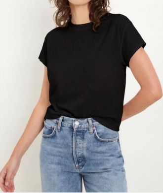 Michael Stars Grayson Supima Slub Crop Crew Tee In Black