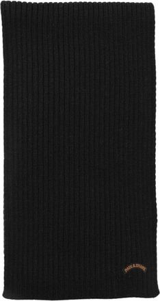 Paul & Shark Geribbelde Gebreide Wollen Sjaal - Heren - Wintersjaals - Zwart - ONE Size - Wol - Accessoires