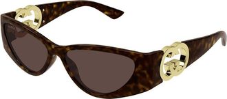 Gucci GG1824S 002 Womens Sunglasses Tortoiseshell Size 55 - Free RX Lenses - Free RX Lenses