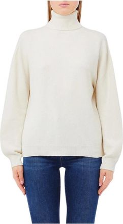 Liu Jo Stijlvolle Sweaters voor Vrouwen - Dames - Coltruien - Wit - L - Polyester - Truien & Vesten