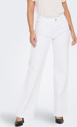 Only High-waist-Jeans ONLY ONLJUICY HW WIDE LEG DNM REA NOOS, Damen, Gr. 27, L&auml;nge 30, wei&szlig;, Denim/Jeans, Obermaterial: 99% Baumwolle, 1% Elasthan, unifarb