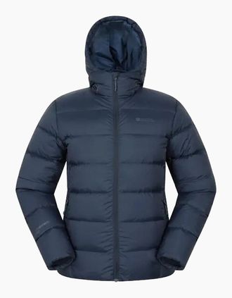 Mountain Warehouse Mens Mountain Warehouse Mens Stratus Down Packable Hooded Jacket - Navy - Size: Regular/34