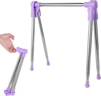 OEM Colgante De Viaje De Acero Inoxidable, Plegable Y Port&aacute;til, Altura Y Longitud Ajustables, Peque&ntilde;o Y F&aacute;cil De Llevar, Colgante De Viaje Morado